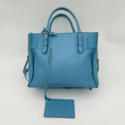 Balenciaga Paper Mini 2-Way Shoulder Bag Leather Blue — view 3