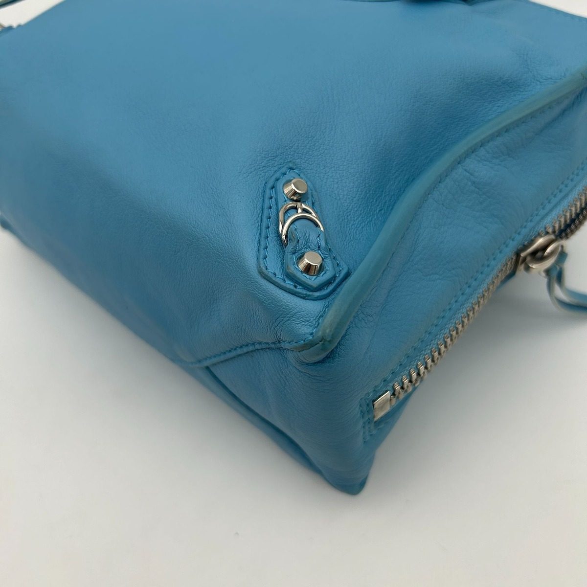 Balenciaga Paper Mini 2-Way Shoulder Bag Leather Blue — view 8