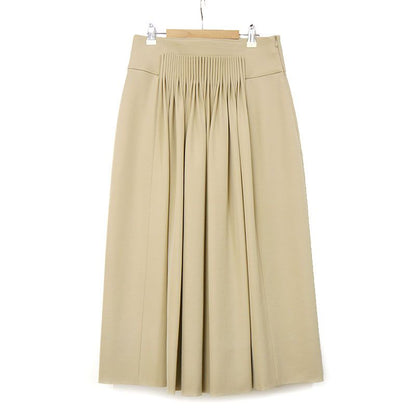 Hermes Tucked Pleated Skirt 38 Beige Hair Long Sold