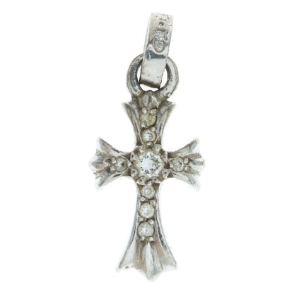 Chrome Hearts Crs Bbyfat P Dia Baby Fat Cross Pave Diamond Pendant Top White