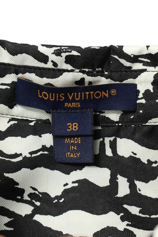 Louis Vuitton 24SS Rw241w AEK Fpbl42 Ink Taiga Silk Long Sleeve Shirt Women 38