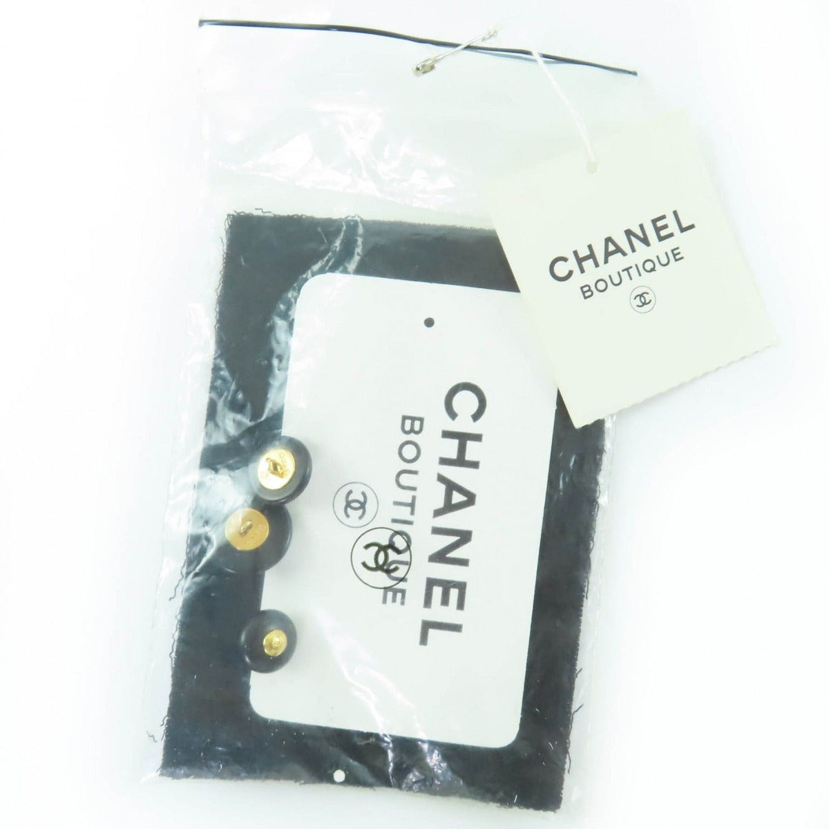 Chanel Vintage Wool Coco Button Jacket Skirt Set Black — view 11