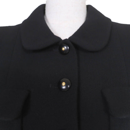 Chanel Vintage Wool Coco Button Jacket Skirt Set Black — view 4