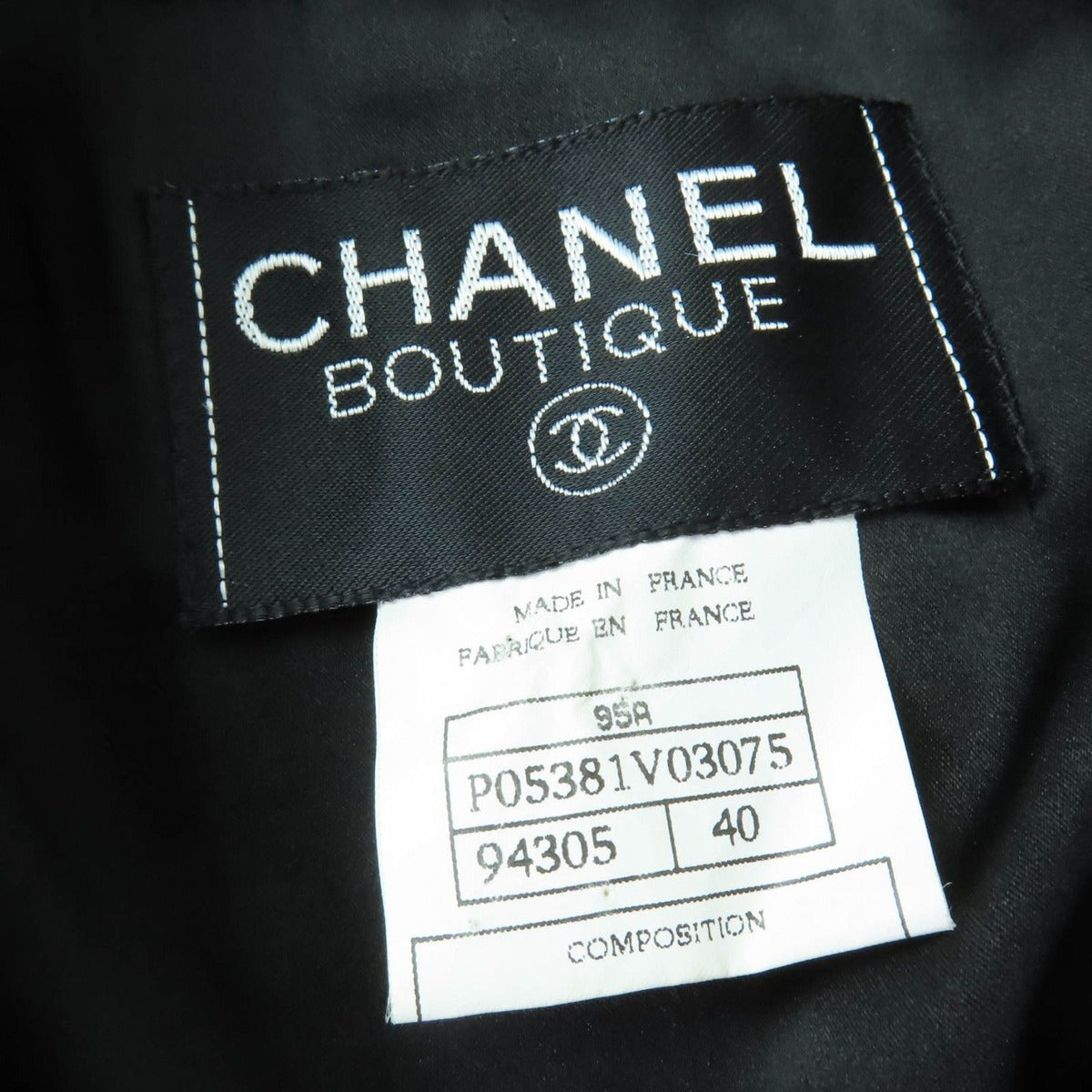 Chanel Vintage Wool Coco Button Jacket Skirt Set Black — view 8
