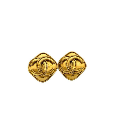 Chanel Vintage Coco Mark Motif GP Earrings Ear Cuff Accessory Gold 94P