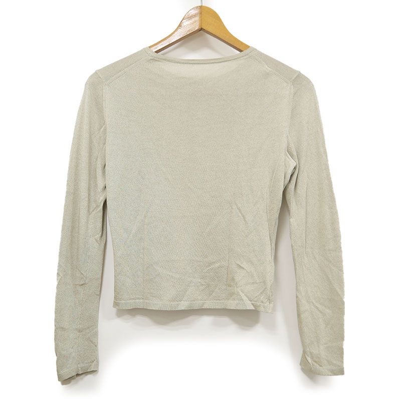 Hermes Silk Sweater Knit S Light Hand Beige