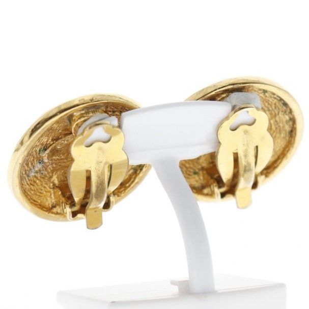 Chanel Coco Mark Matelasse Vintage Gold Plated Gold Ladies 18.0g Earrings