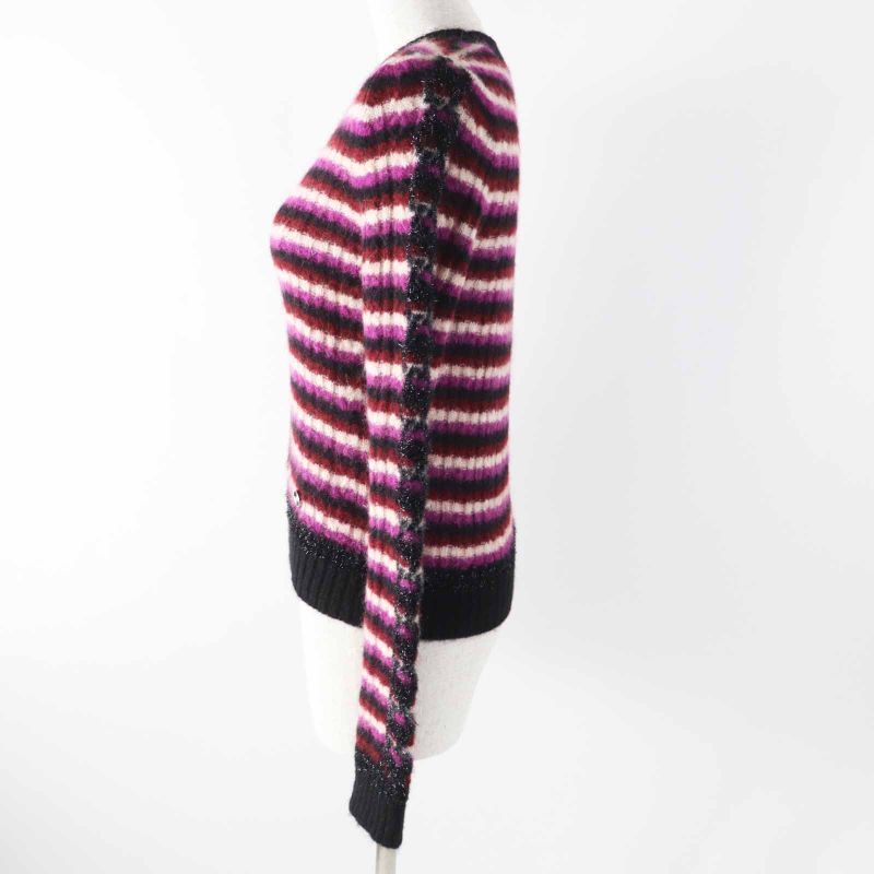 CHANEL P75766 With Coco Mark Plate Coco Mark Chain Striped Pattern Long Sleeve