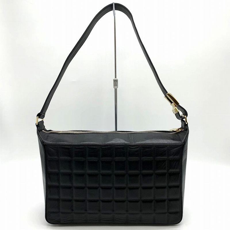 Chanel Chocobar Light Shape Shoulder Bag One Shoulder Coco Mark Lambskin Black