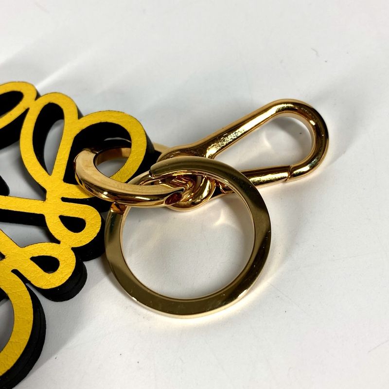 Loewe Key Holder Anagram Charm In Calf C821232x06 Leather Yellow