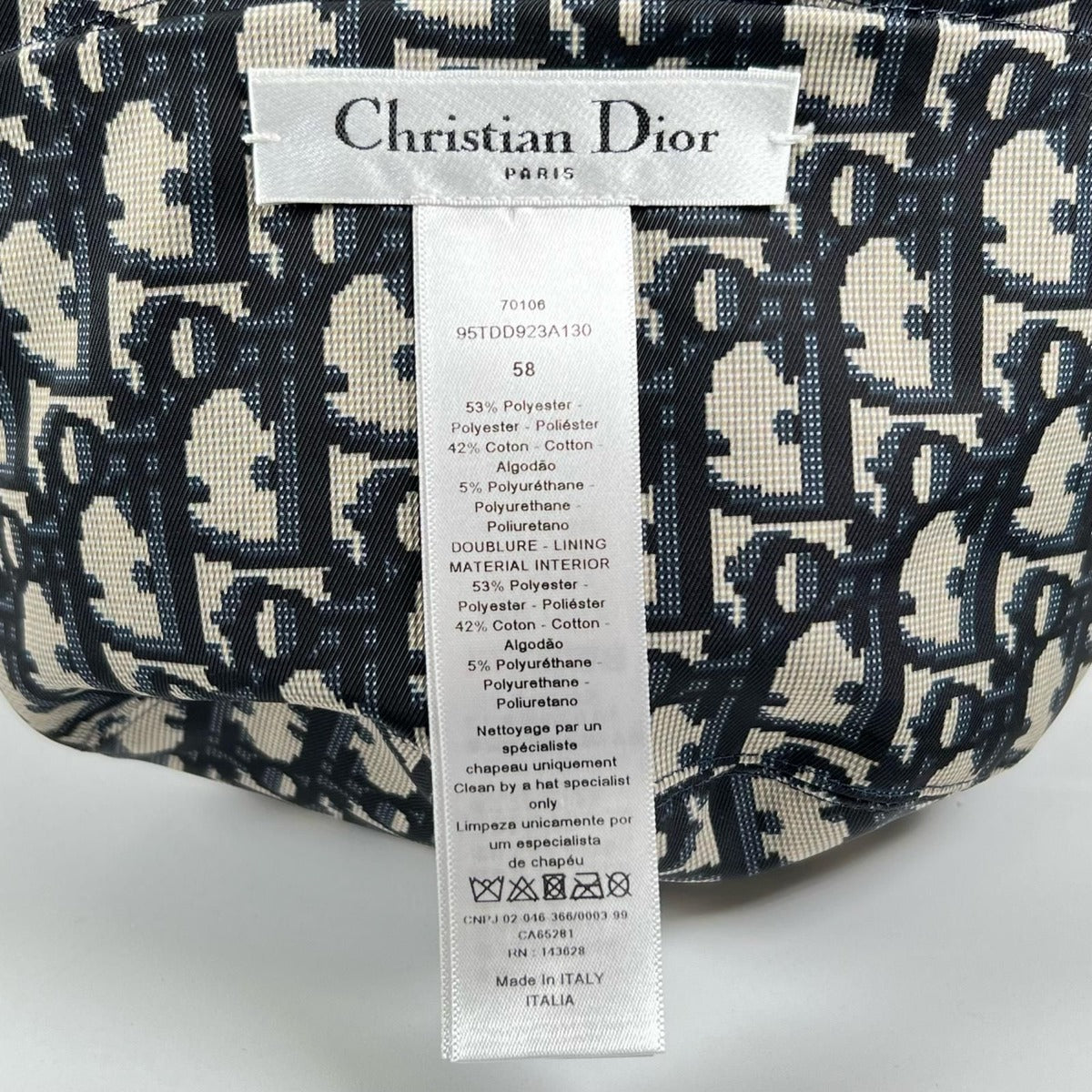 Dior Christian Cotton Reversible Bob Hat Multicolor — view 10