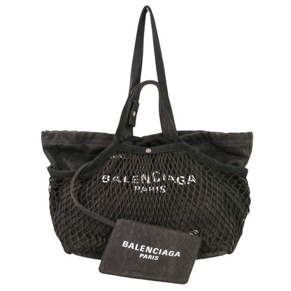 Balenciaga 24 7 Mesh Washed Tote M Black
