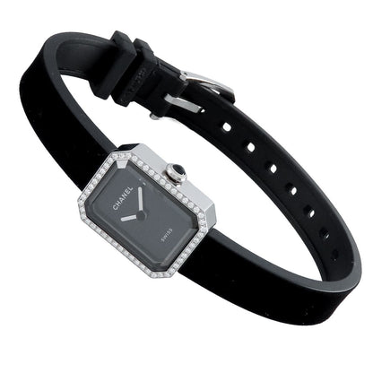 Chanel Premiere Ribbon Black SS Diamond Rubber Bezel Velvet Touch Watch — view 2