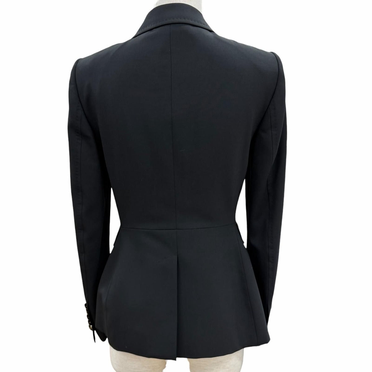 Gucci Wool Cles Strogo Button Horsebit Leather Jacket Black 38 — view 3