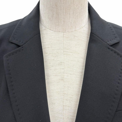 Gucci Wool Cles Strogo Button Horsebit Leather Jacket Black 38 — view 4