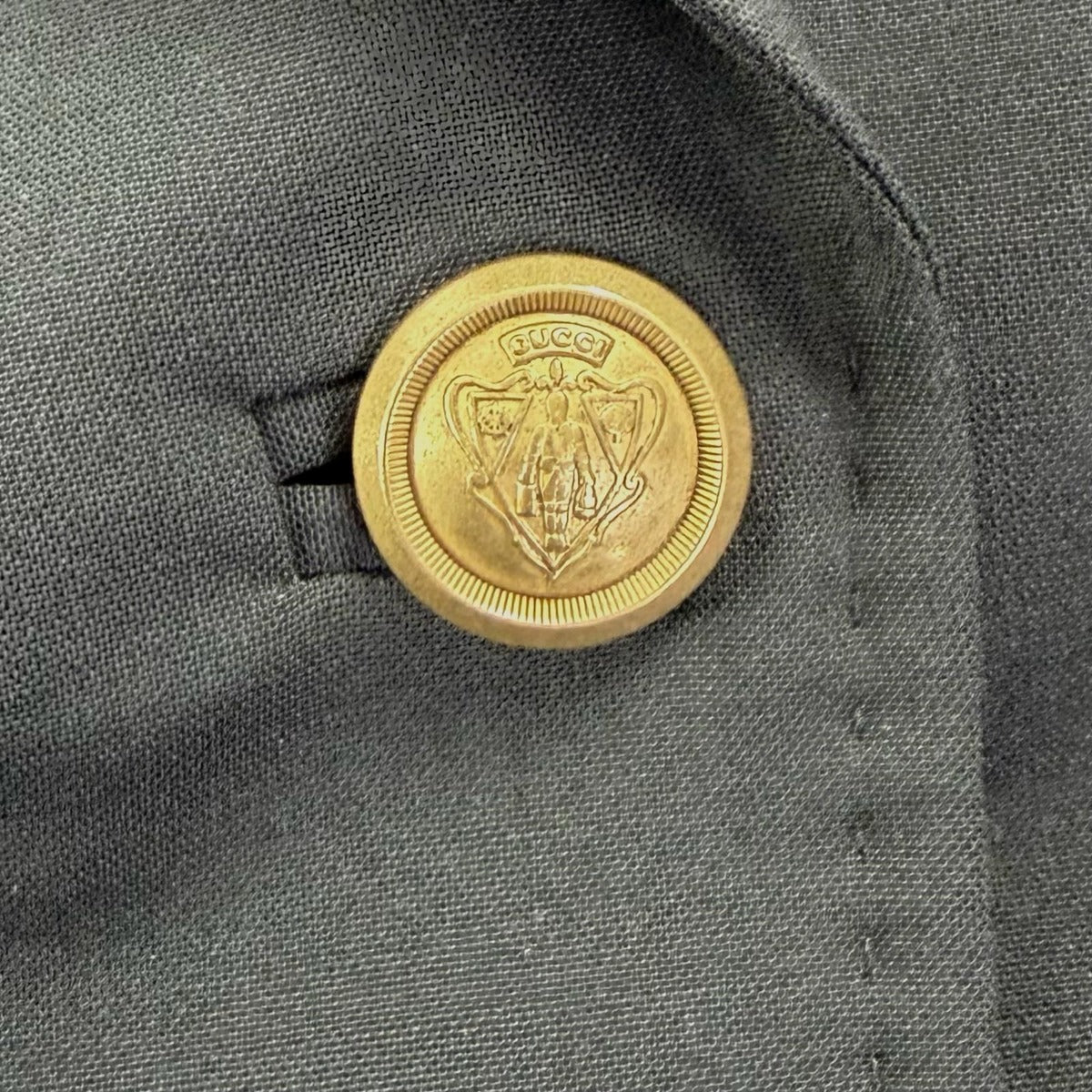 Gucci Wool Cles Strogo Button Horsebit Leather Jacket Black 38 — view 7