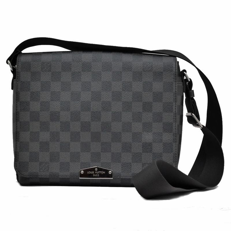 Louis Vuitton Damier Graphite District PM NV2 Shoulder Bag Black