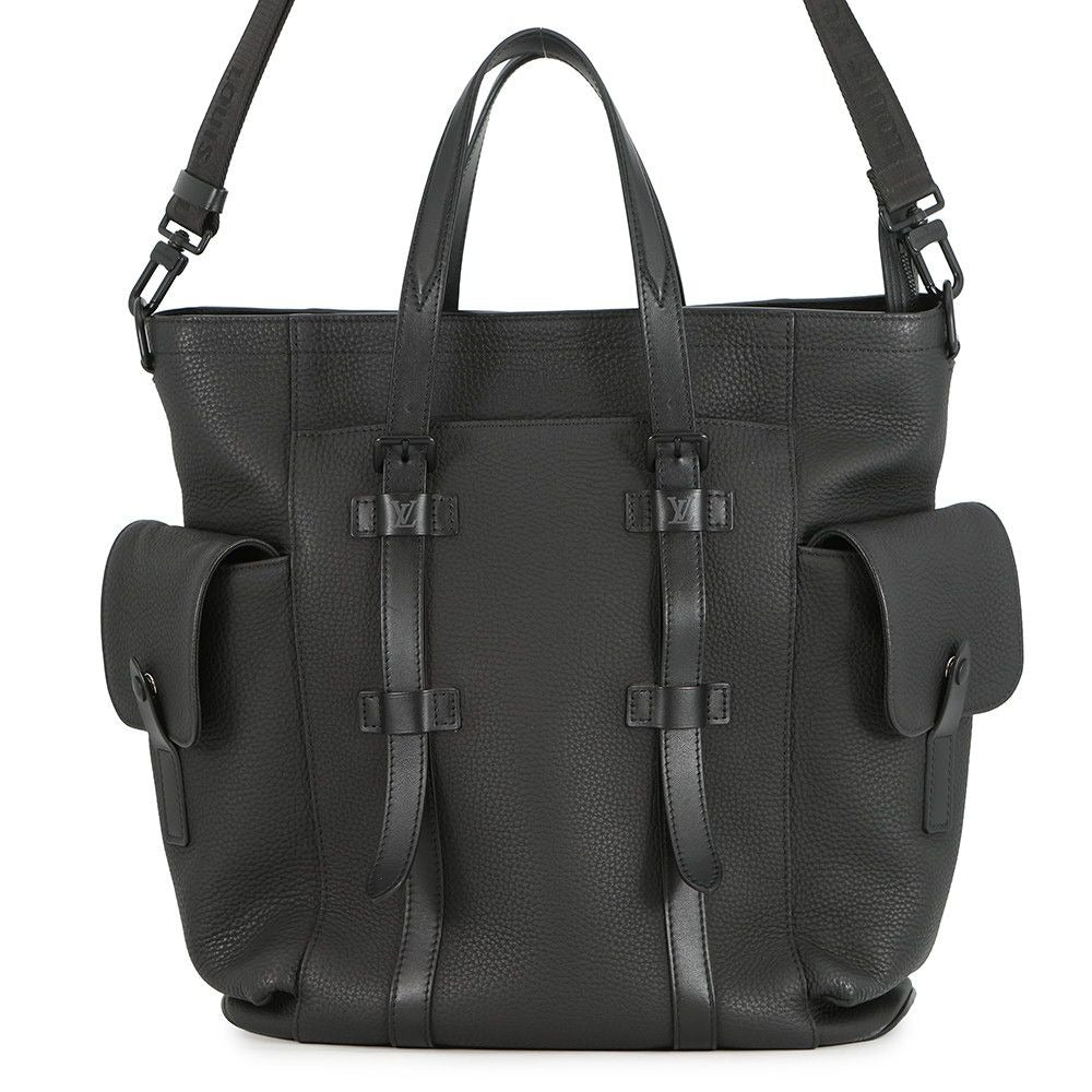 Louis Vuitton Tote Taurillon Leather Christopher 2-Way Noir Black
