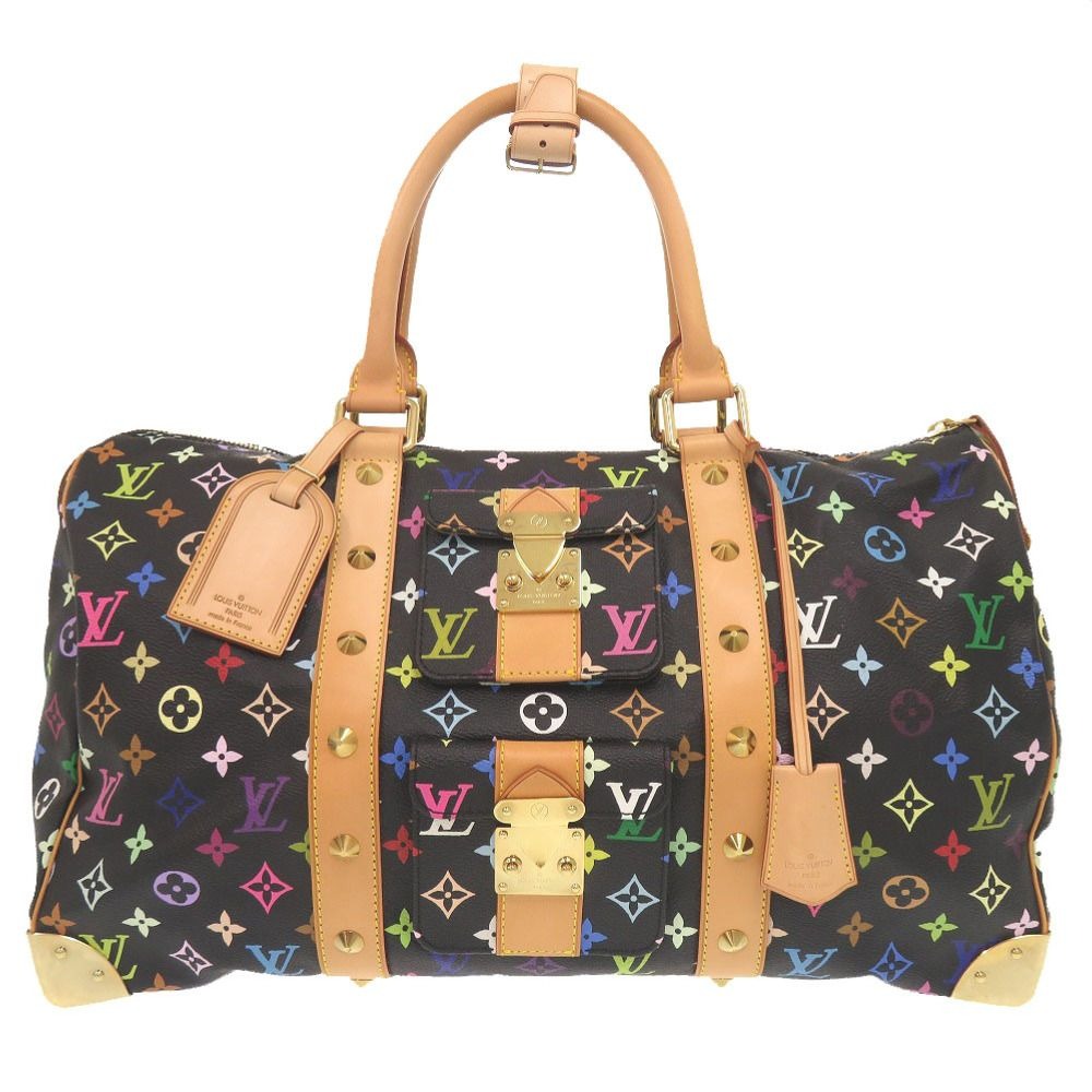 Louis Vuitton Keepall 45 Monogram Multicolor Noir Black Boston Bag