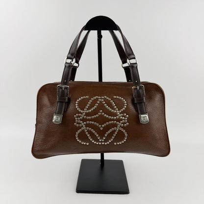 Loewe Anagram Handbag Brown Leather Vintage — view 2