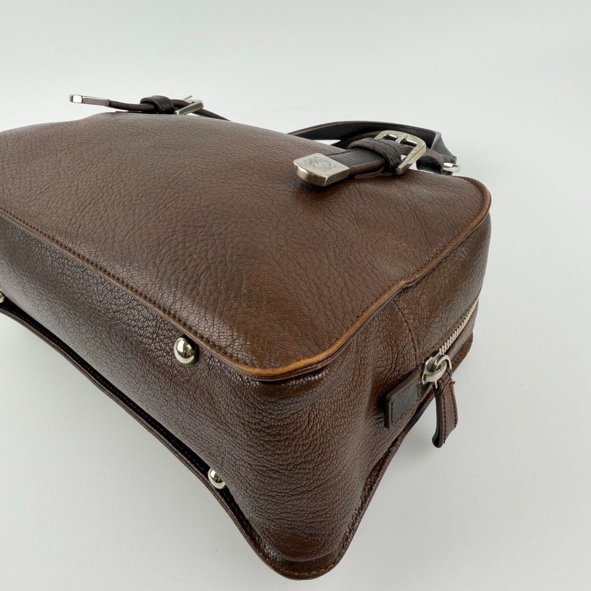 Loewe Anagram Handbag Brown Leather Vintage — view 10