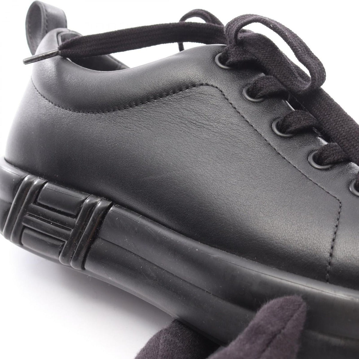 Hermes H Logo Happy Leather Sneakers Black — view 14