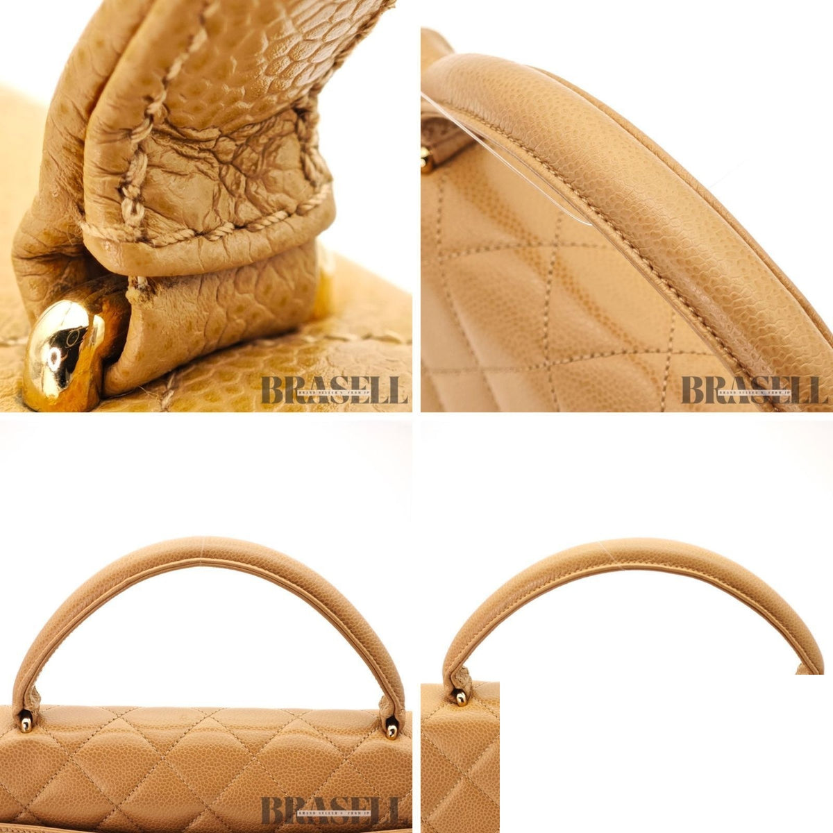 Chanel Top Handle Bag Handbag Flap Bag Beige — view 8
