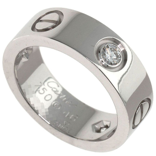 Cartier Love Ring Half Diamond 46 18K White Gold