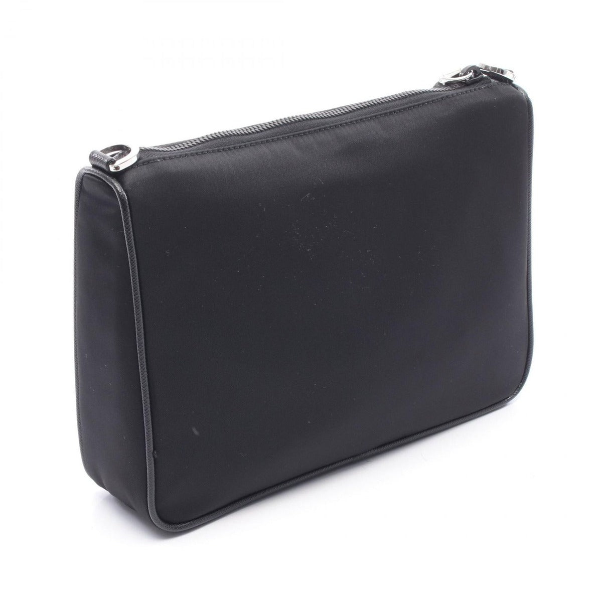 Prada Shoulder Bag Saffiano Travel Black Nylon Leather — view 2