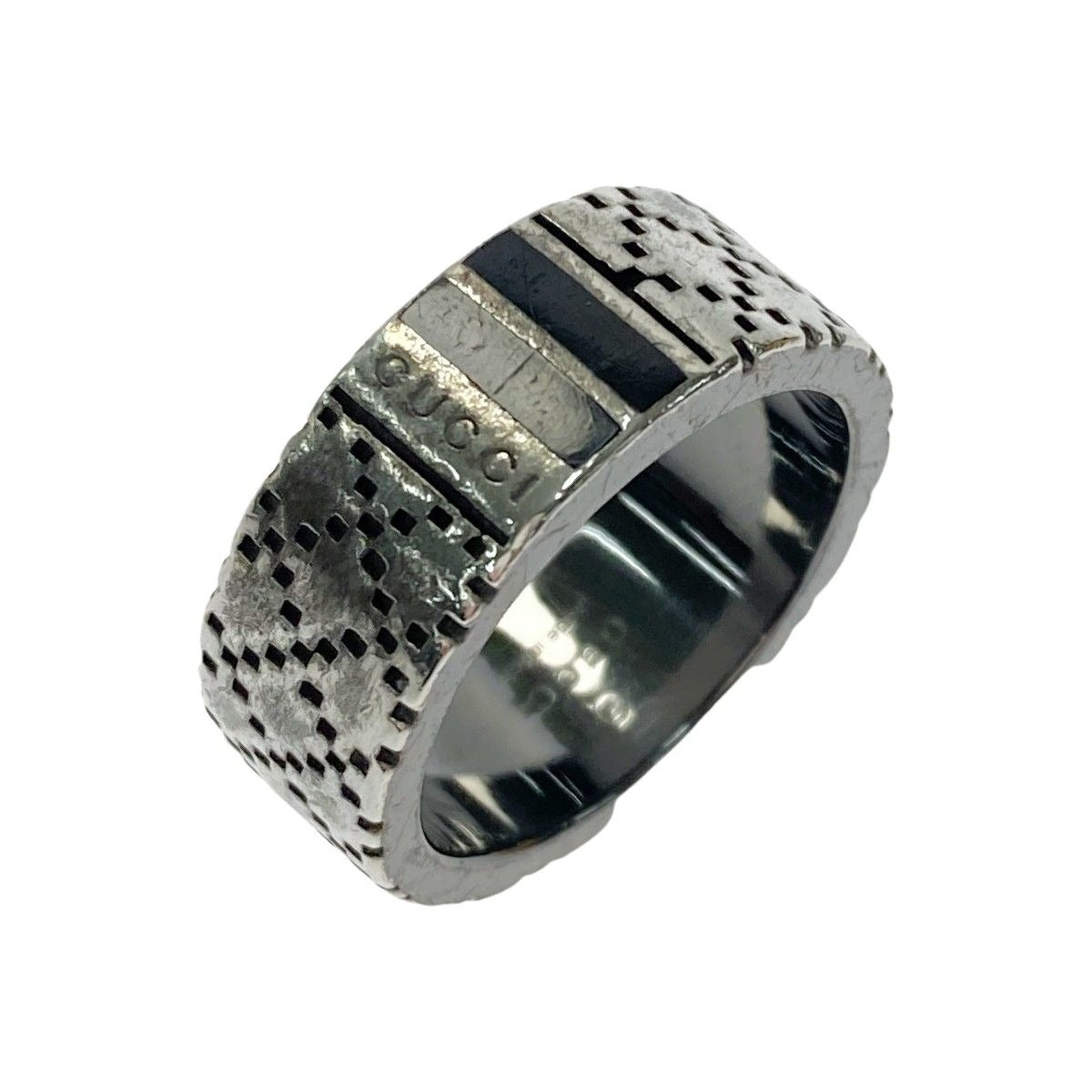 Gucci Diamanti Guccissima Ring Silver SV 925 Box and Cloth Bag