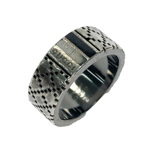 Gucci Diamanti Guccissima Ring Silver SV 925 Box and Cloth Bag