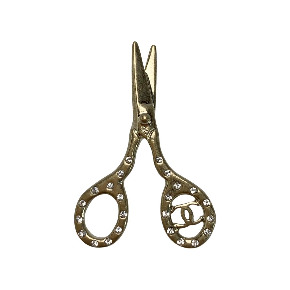 Chanel Scissors Brooch B21v Gold Pin Type