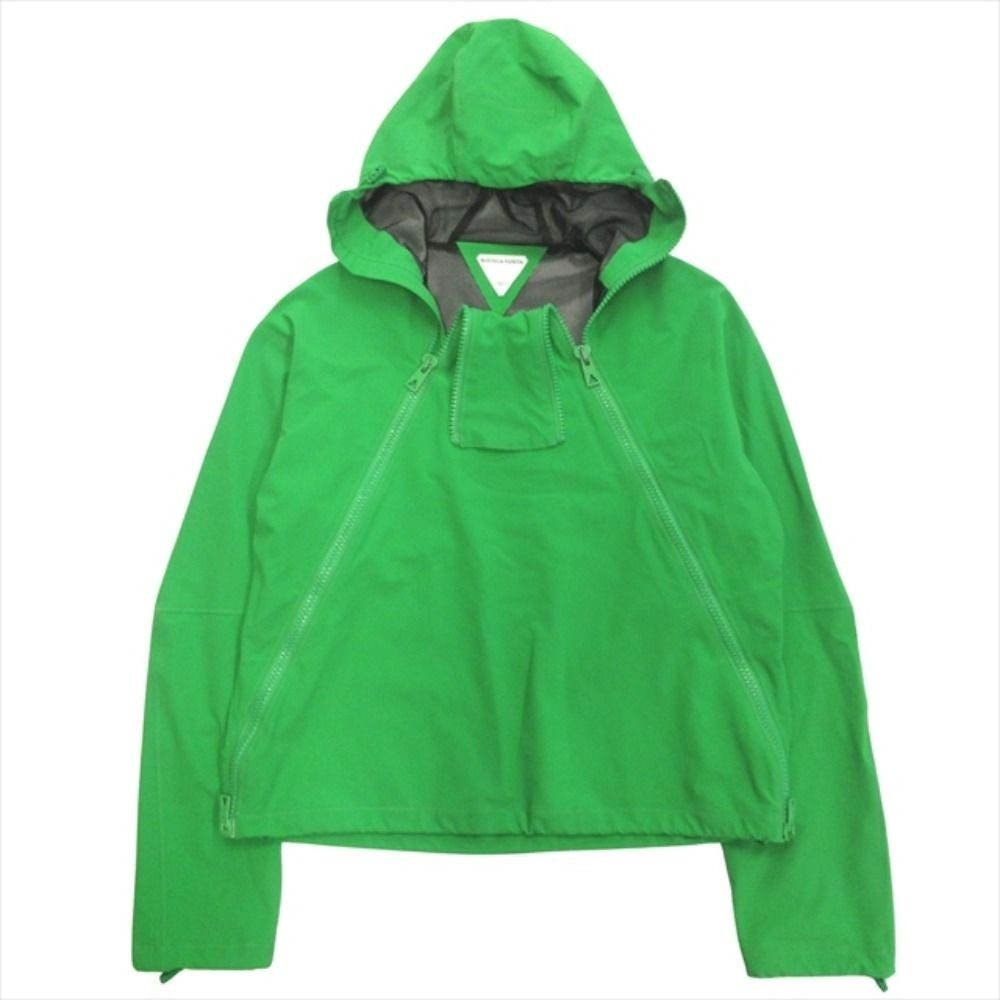 Bottega Veneta Triangle Zip Nylon Hoodie M Paraquito Green