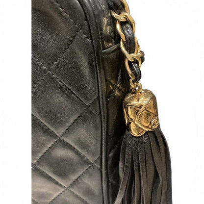 Chanel ⑤ 1554793 80-90s Diagonal Pocket Lambskin Matelasse Shoulder Bag Women