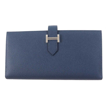 Hermes Bearn Souffle Verso Blue Prus/vert Fizz Silver Hardware Vaux Epson Long