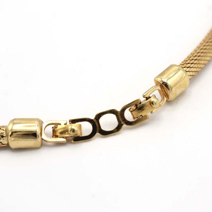 Christian DIOR Necklace Black Stone Rhinestone Gold Color Accessories Women