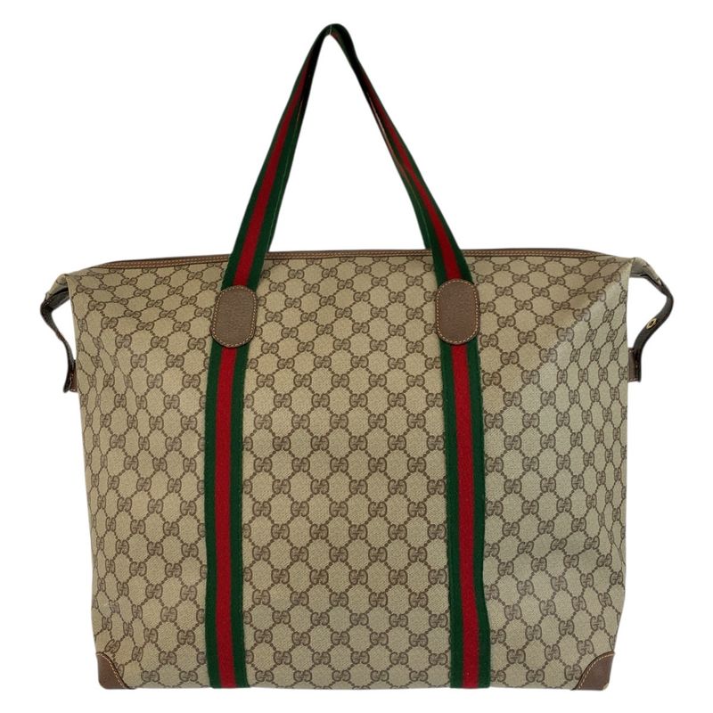 Gucci Vintage Sherry Line GG Supreme Canvas 012 39 6211 Tote Bag Boston Bag