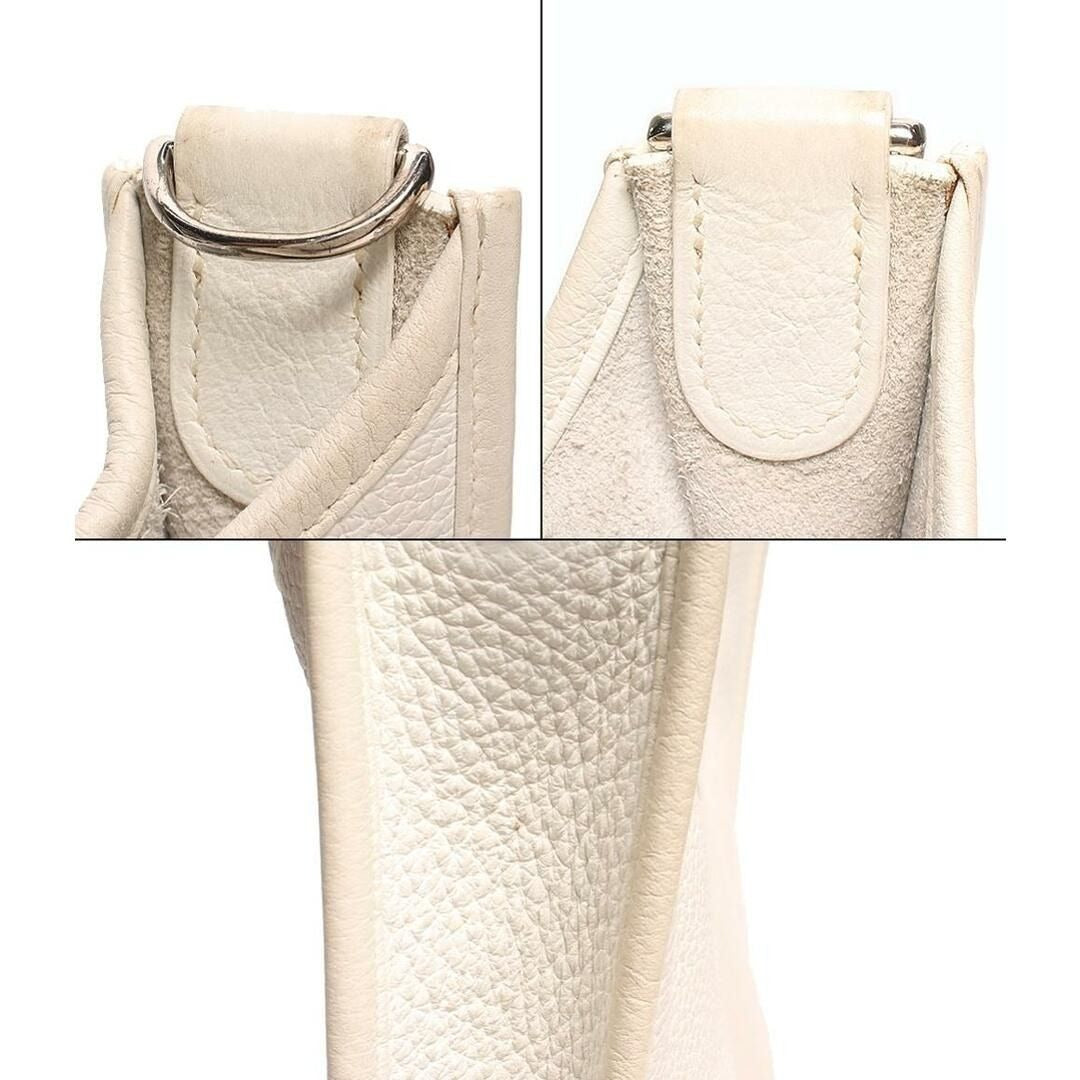 HERMES Evelyn GM I Clemence Taurillon Leather White Shoulder Bag Tote