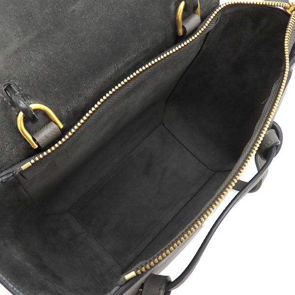 Celine 2way Bag Belt Bag Nano Calf Gray Gold Hardware Handbag Shoulder [storage