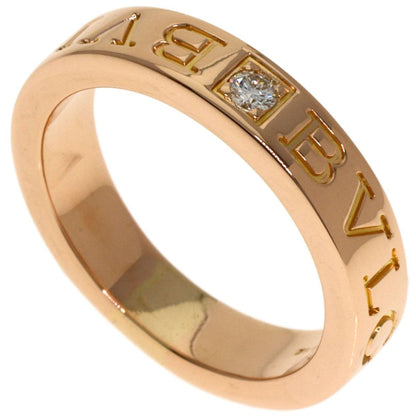Bvlgari Double Logo Diamond Ring 18k Pink Gold