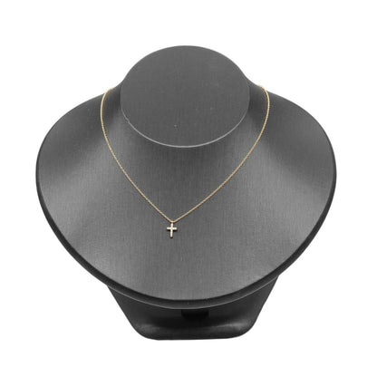 Tiffany & Co Metro Cross Mini 18k Pink Gold Diamond Necklace — view 2