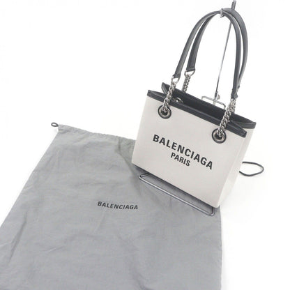 Balenciaga Duty Free Tote S Canvas Leather Logo Print Chain Shoulder Handbag — view 2
