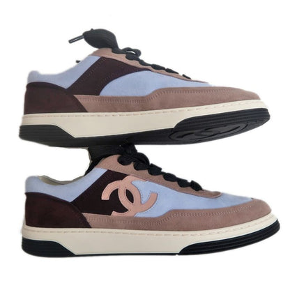 Chanel Size 38 Suede Light Blue Dark Pink Brown — view 5
