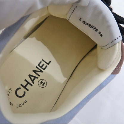 Chanel Size 38 Suede Light Blue Dark Pink Brown — view 8