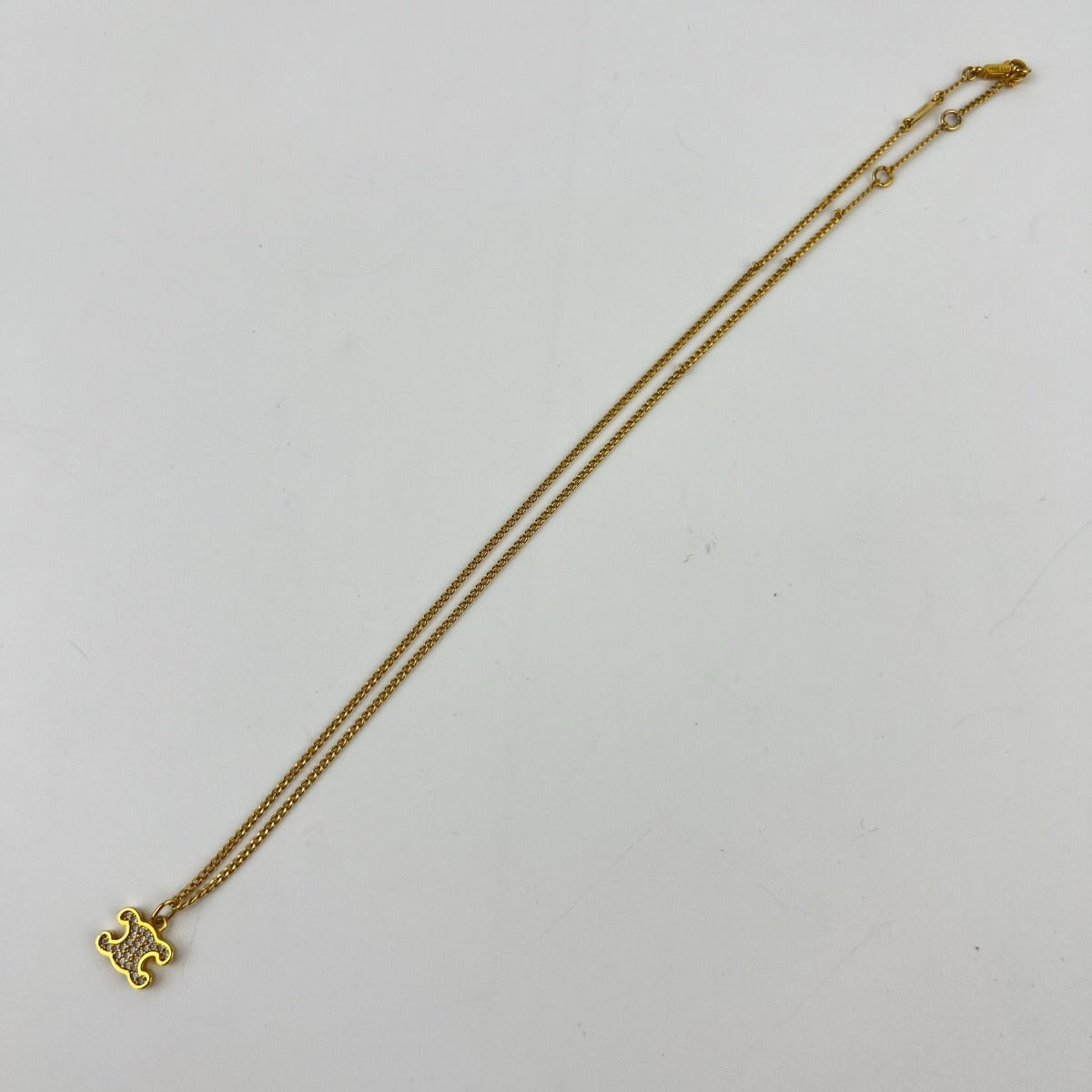 Celine Necklace Gold Triomphe Pattern Vintage — view 2