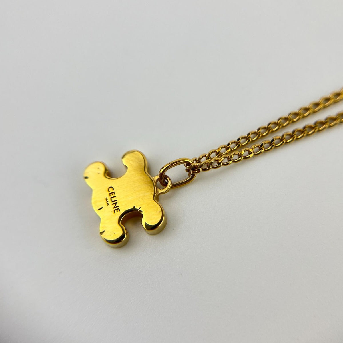 Celine Necklace Gold Triomphe Pattern Vintage — view 4