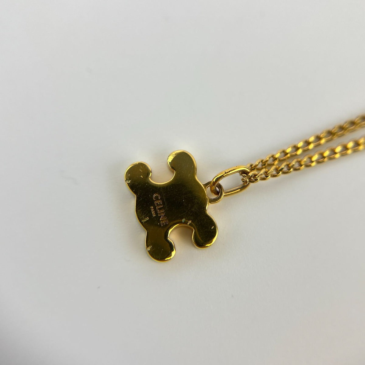 Celine Necklace Gold Triomphe Pattern Vintage — view 5