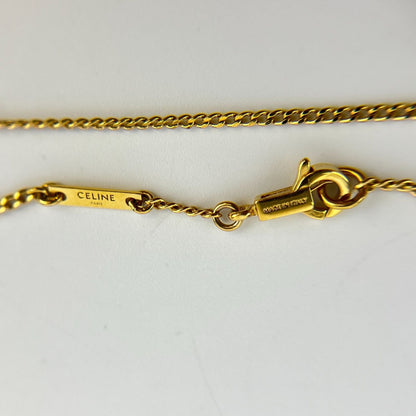 Celine Necklace Gold Triomphe Pattern Vintage — view 7