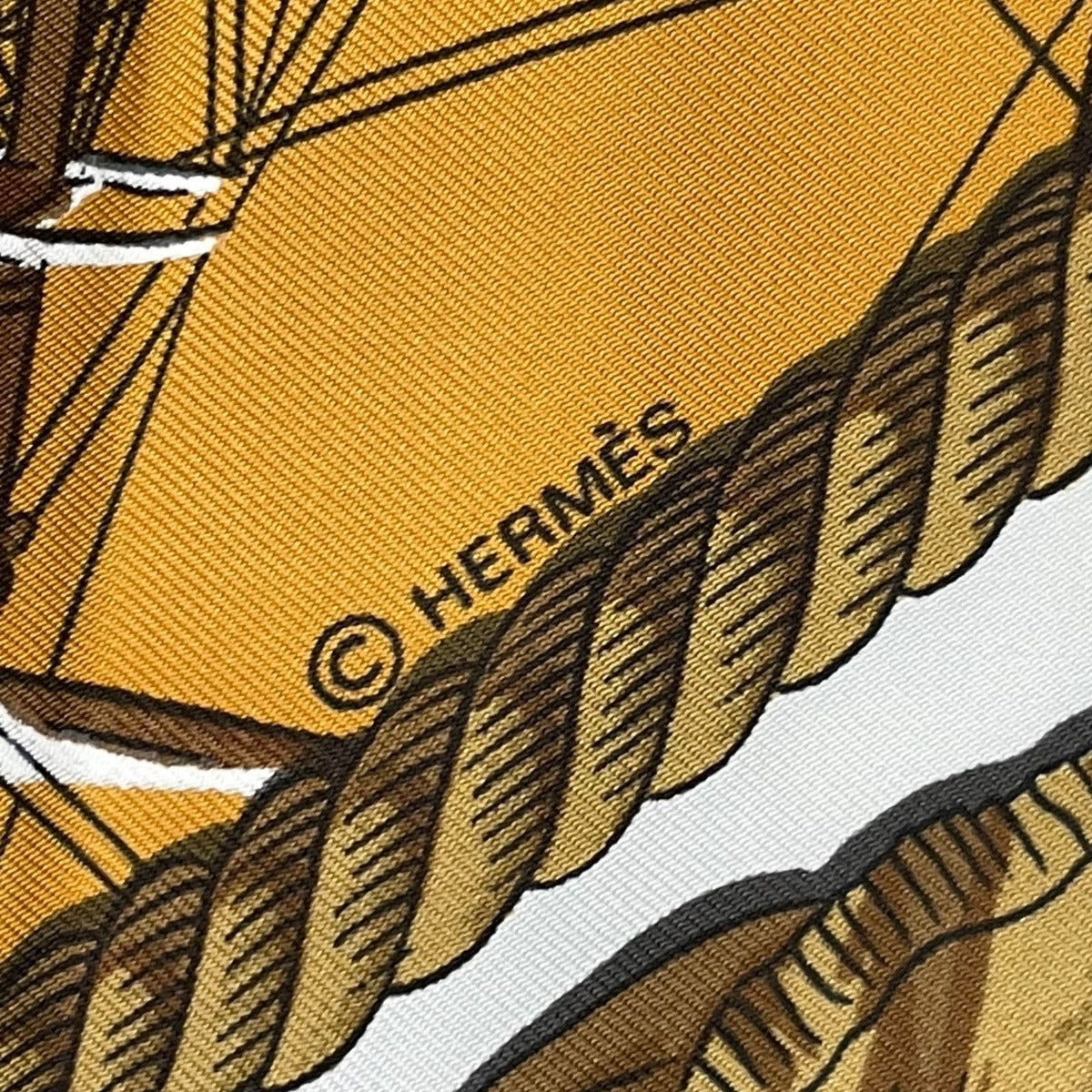 Hermes Scarf Silk Carre 90 Marine ET Cavalerie Sea and Cavalry White — view 9
