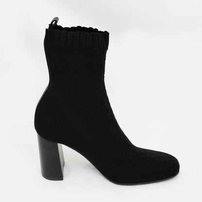 Hermes Jenna 90 Black Size 38 1 2 25cm (9.84in) Short Knit Boots